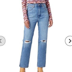 Wrangler Wild West 603 Ripped High Waist Ankle Straight Leg Jean